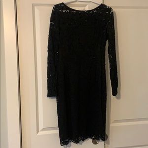 Black lace long sleeve cocktail dress